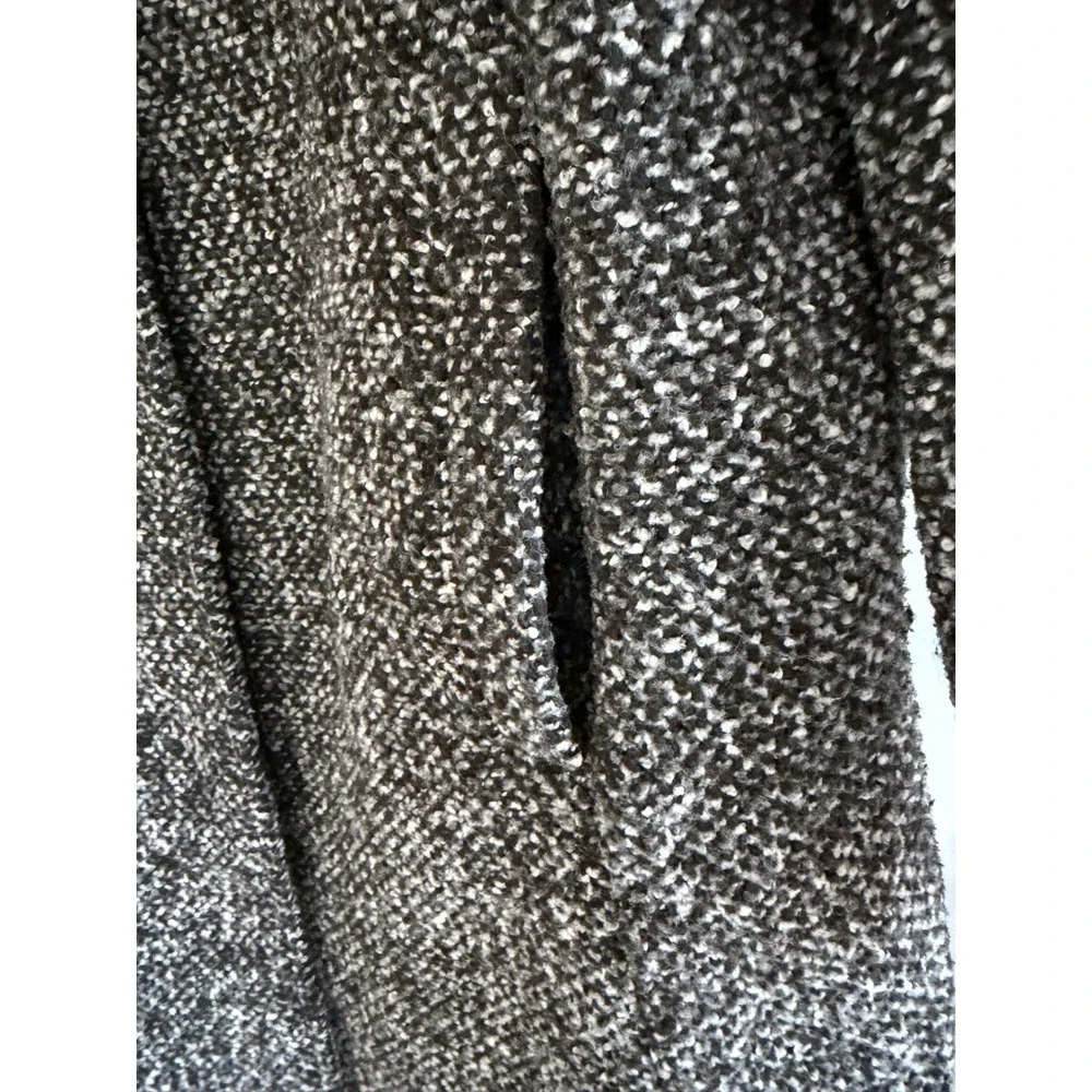 Old Navy Womens‎ Funnel Neck Boucle Zip Front Coat Black White Marled Size M